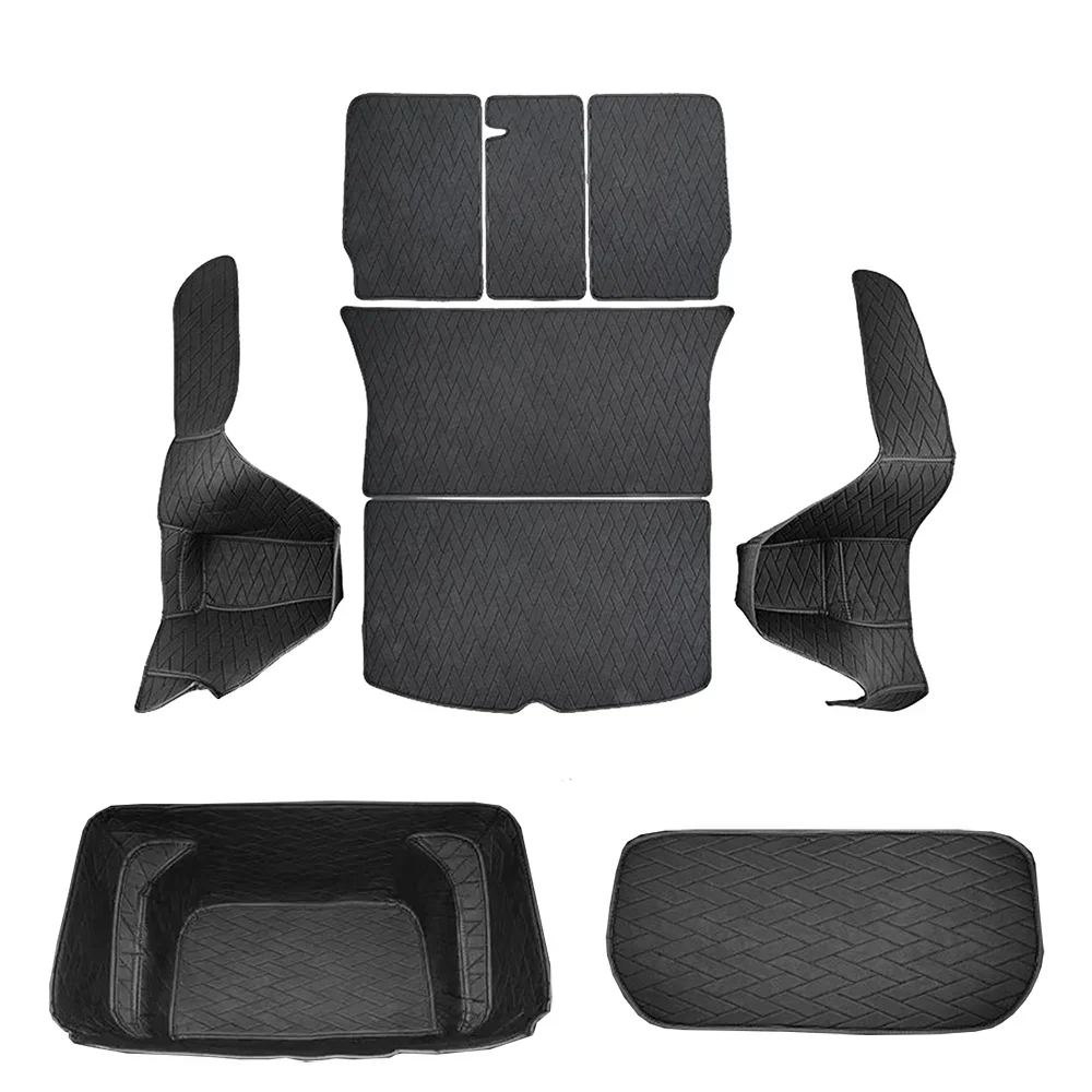 Leather Trunk Mats Fully Surrounded Waterproof Non-Slip Liner Custom Floor mat for Tesla Model Y Juniper 3 Highland 2017 to 2025