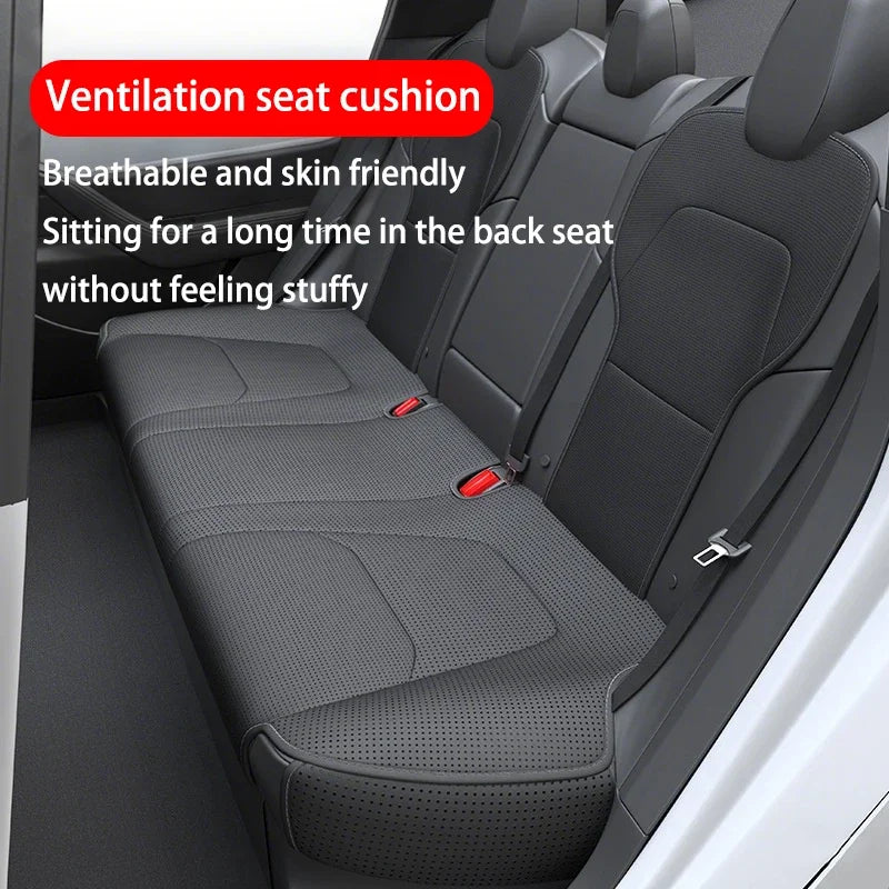 For New Tesla ModelY Juniper 2025  PU Seat Cushion Punching Breathable Universal Split Car Seat Protector Interior Accessories