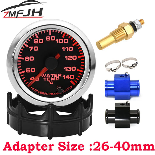 AD 52MM Water Temperature Gauge 40~140 Celsius Racing Gauge Kit Car with 1/8NPT Sensor Water Temp Joint Pipe Sensor Adapter