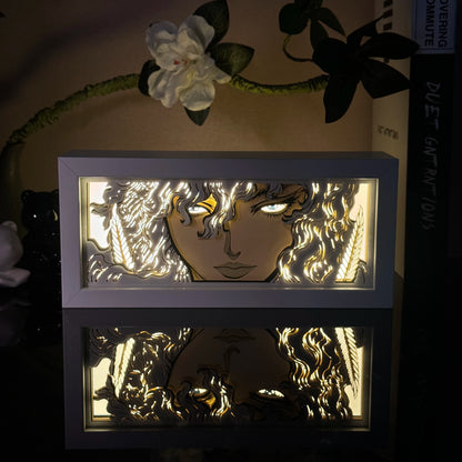 Anime Paper Carved Lamp Cute Figure 3D Paper Led Color Light Box Room Decoration Collect Night Light Gifts