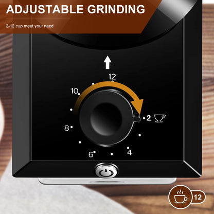 Automatic Burr Mill Coffee Grinder Electric Coffee Bean Grinding With 28 Adjustable Gears for Espresso French Press Drip Coffee