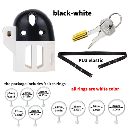 FRRK ABS Mixed Color Male Chastity Cage Lightweight Breathable Hollow Straight Plastic Cock Lock No Base Rings Ergonomic Design