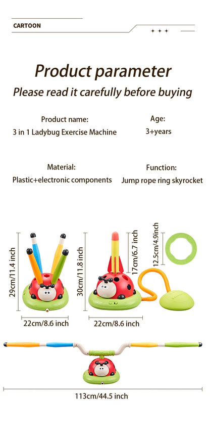4 Styles Ladybug Multifunction Exercise Machine Ferrule Jump Rocket Launcher Toy Sports Entertainment Game Outdoor Educational