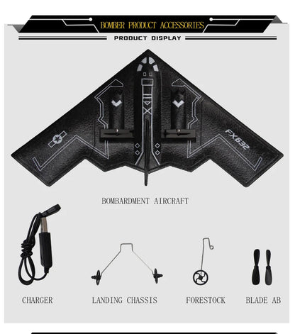 Rc Plane B2 Stealth Bomber 2Ch 34Cm Wingspain Cessna 2.4G Remote Control Airplane Aircraft Drone Toys for Adults Children