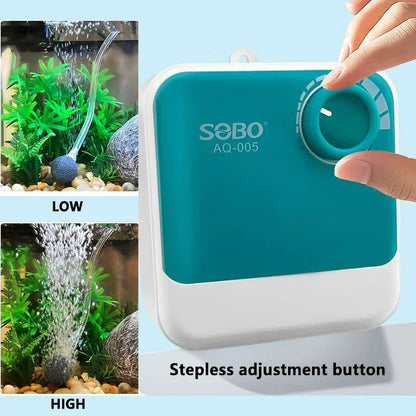SOBO Aquarium Oxygen Air Pump Fish Tank Adjustable Air Volume High Power Oxygenator Air Compressor Aerator 220v