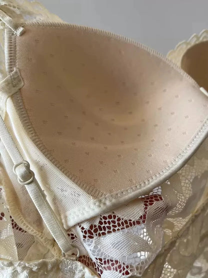 Lace Strap Women's Integrated Fixed Cup Sexy Back Vest Top Short Inner Wear Tank Top Bralette Comfortable Breathable Nylon