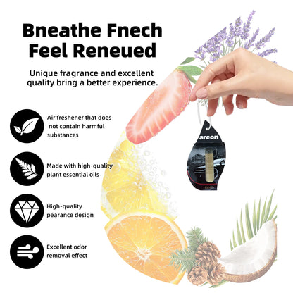 Aeron 5/20pcs GOLD Scent Car Air Freshener, Natural Tea-Scented Paper, Car-Mounted Hanging Type, Car Interior Accessories
