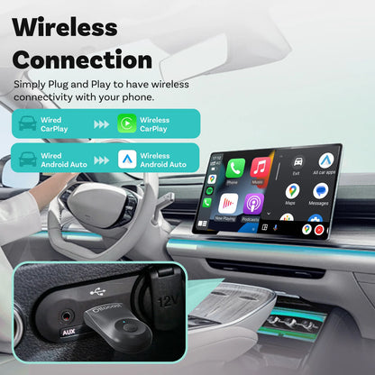 OTTOCAST NEW Mini Wireless CarPlay Android Auto Wireless Adapter Plug And Play WiFi Fast Connect Dongle For Toyota Audi Benz