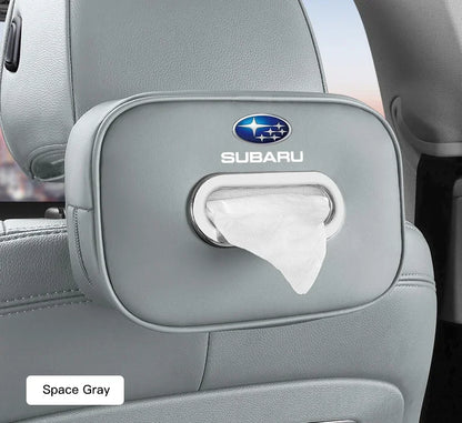 High-capacity Car Interior Tissue Box Kleenex Storage Bag Accessories For Subaru STI Forester Impreza Legacy Outback XV BRZ WRX