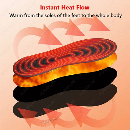 1/2 Pair Electrically heated insoles Foot Warming Warmer Pad Mat Winter Outdoor Walking Heating Insole Winter Warm unisex