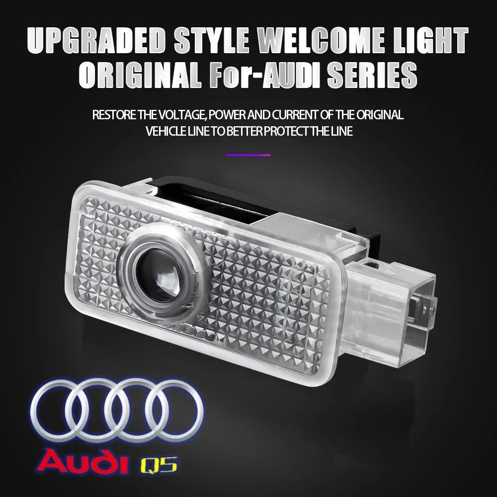 2Pcs HD Car Door Car sticker Lamp Car Door Welcome Light For Audi Sline Q3 A5 A7 A3 Q5 Q7 A4L RS Quattro S3 S4 S6 S5 S7 S8
