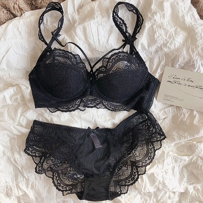 MOYISU Adjustable Lace Bralette for Small Chest Bra Set Removable Straps & Thin Padding Soft Wire Comfort Muslim Girls Underwear