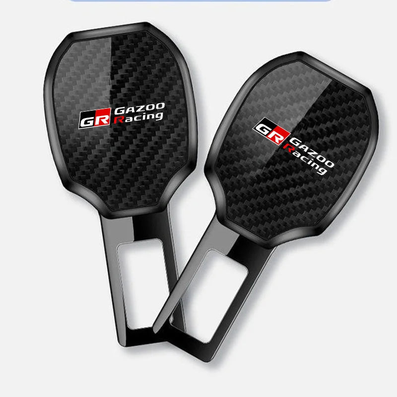 Car Seat Belt Clip Carbon Extender Lock Buckle Plug Car Accessories interior For Toyota GR Sport Gazoo Racing RAV4 C-HR Mirai