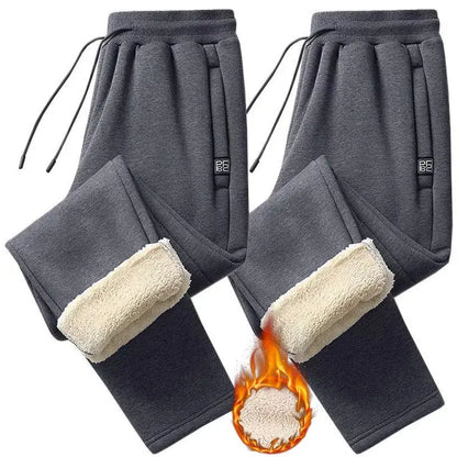 Extra Thick Lamb Velvet Men's Winter Fleece Lined Special Thick Cotton Trousers Autumn Winter Style Sport Sweatpants Casual P...