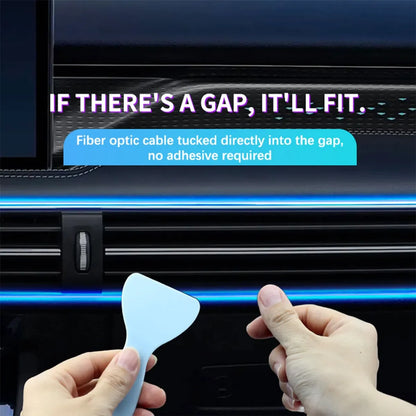 Car RGB LED Ambient Light Strip USB Fiber Optic Atmosphere Car Neon Interior Light Strip Center Console Door Decoration Lamp