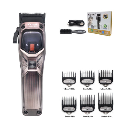 KEMEI KM-1726 Professional Hair Clipper for Men with DLC Blade 10000RPM Magnetic Vector Motor Men's Haircut Machine Barber Shop