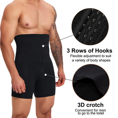 2 in 1 Mens Body Shaper Tummy Control Compression Shorts Waist Trainer Shapewear Butt Lifter Anti Chafing Boxer Underwear New in