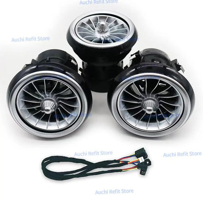 12/64 Colors LED Car A/C Nozzle Vents For Kia Stinger Ambient light Turbine Shape Air Outlet of Automobile Air Conditioner Refit