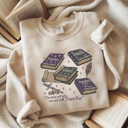 Powerless Series Lauren Roberts Shirt Kai Azer & Paedyn Gray Pullovers Fantasy Bookish Graphic Hoodie Powerful Book Sweatshirt