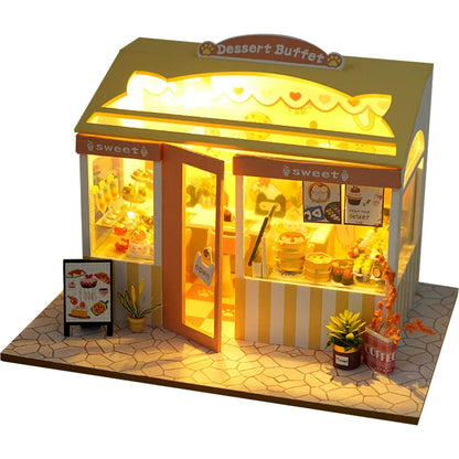Diy  Doll House Miniature Wooden  Miniatures House Model Kit Birthday Toy Gifts