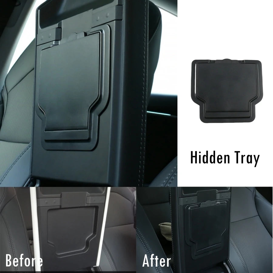 For Tesla Model Y 2025 2026 Center Console Organzier Tray Model 3 Highland 24-26 Armrest Box Hidden Storage Box Cup Holder