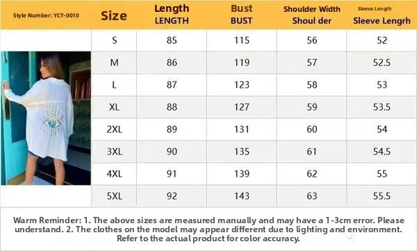 Spring Summer 2024 Women's Casual Evil Eye Shirt Long Sleeve Turn-down Collar Regular Length Other Material 100% Fashion Ladi...