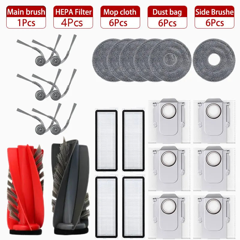 Fit For (Roborock Qrevo Edge / EdgeC / Edge S5A / 5V1 / Curv) Vacuum Parts Main Roller Side Brush Hepa Filter Mop Cloth Dust Bag