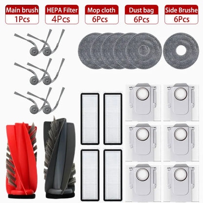 Fit For (Roborock Qrevo Edge / EdgeC / Edge S5A / 5V1 / Curv) Vacuum Parts Main Roller Side Brush Hepa Filter Mop Cloth Dust Bag