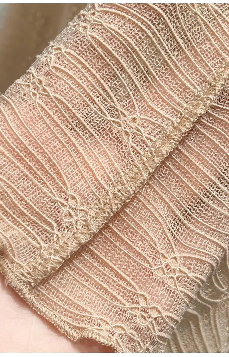 Sexy Lace Base Shirt Inner Wear Light Mesh Top Floral Trim Shoulder Exposure Thin Nylon Fabric Long Sleeve round Neck Spring ...