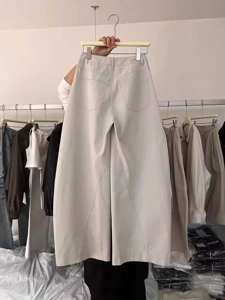 Korean Style Casual Pants Women's Summer New Large Size Fat MM Loose Hip Covering Slimming Wide Leg Long Pants