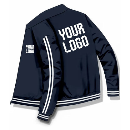 Men's full-zip jacket, featuring a simple zipper pocket design, customizable logo, sporty and outdoor street style