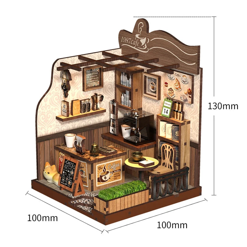 DIY 3D Puzzles Wooden Dollhouse Furniture Light Kit Doll House Casa Miniature Accessories Wooden Toys For Xmas Birthday Gift