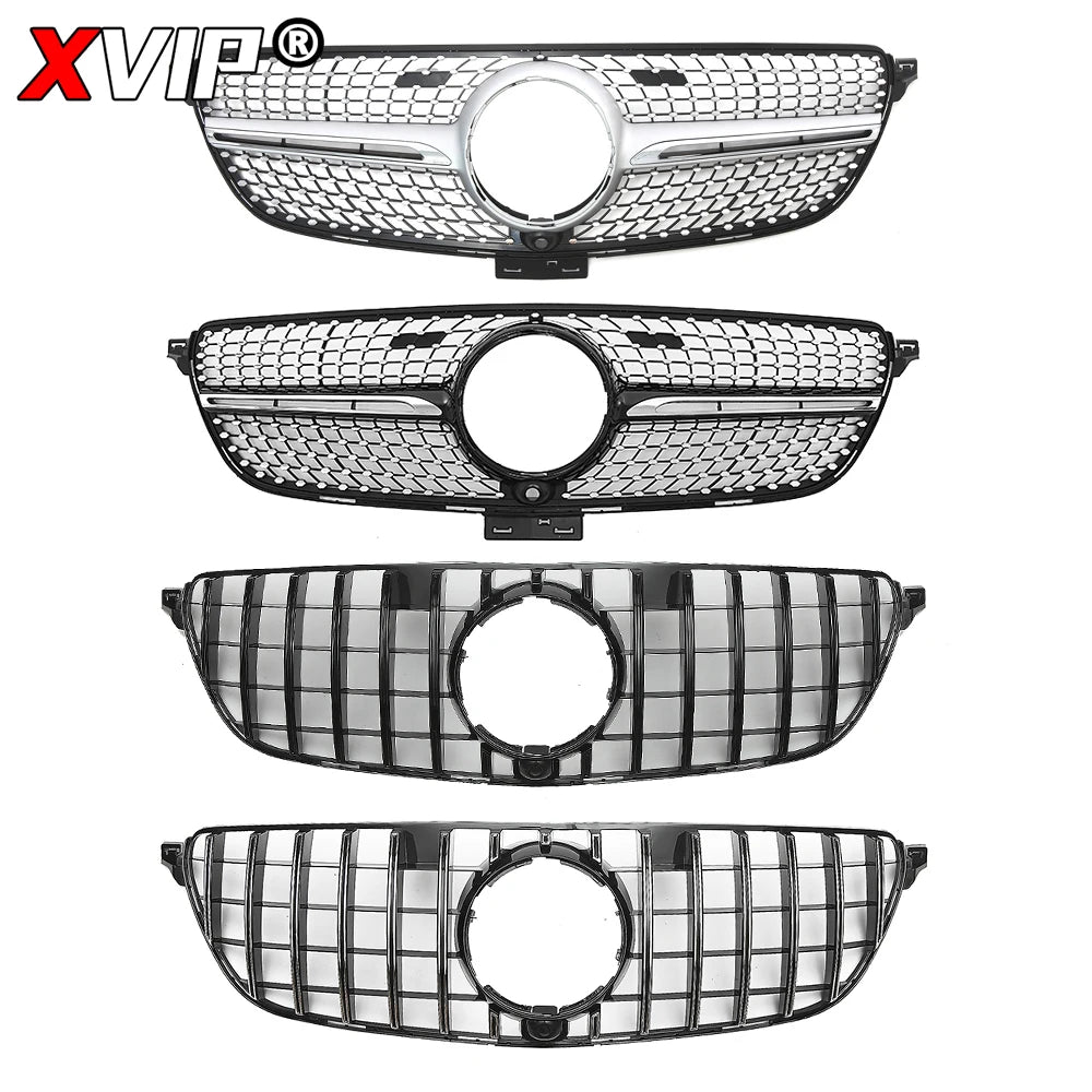 XVIP Front Chrome Diamonds Style Racing Grille For Mercedes Benz GLE C292 GLE350 GLE450 GLE500 GLE43 AMG 2016-2019 Upper Grilles