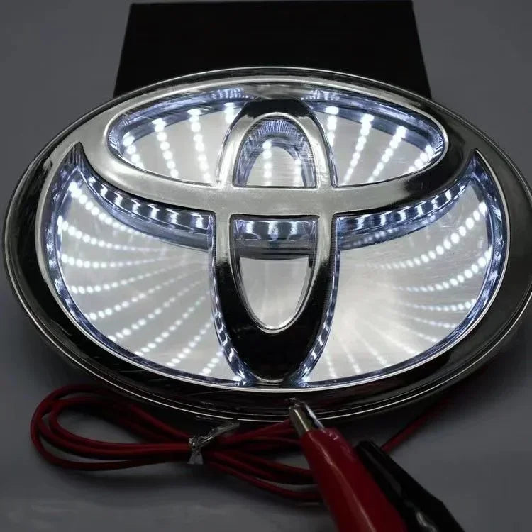 for Toyota Corolla PRADO Yaris CHR HRV AYGO Camry Vios Highlander LVALON Rav4 CHR REIZ 3D Car Front Grille Trunk Logo LED Light