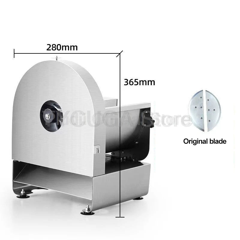 Commercial Electric Vegetable Slicer Stainless Steel Automatic Potato Fruit Cutter Adjustable Thickness For Home Kitchen Slice