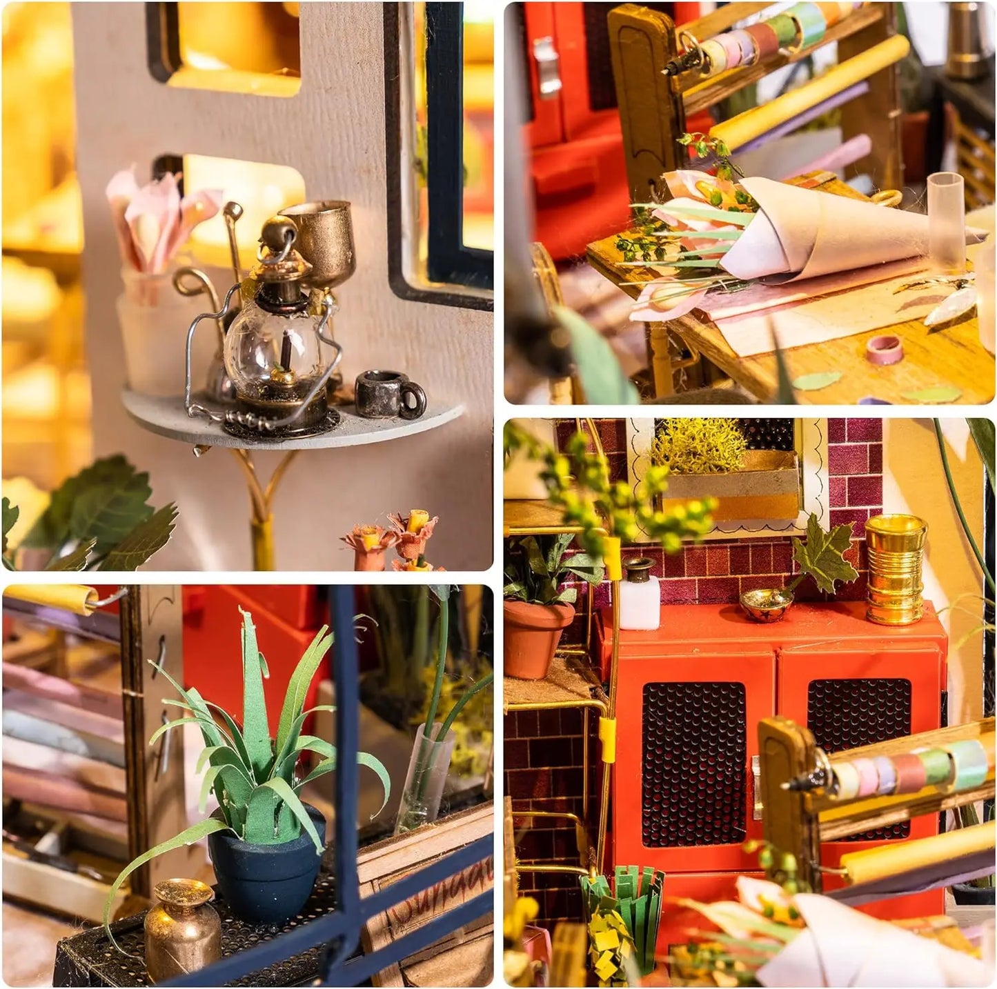Robotime Mini House DIY Dollhouse Kit with Furnitures Accessories 1:24 Scale Craft Kit  Emily's Flower Shop