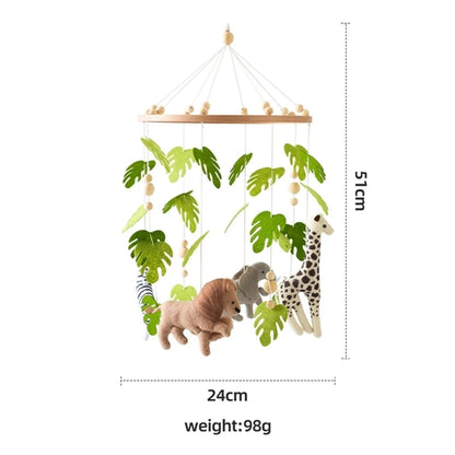 Baby Rattle Toy Bed Bell Bracket Wooden Mobile 0-12 Months Newborn Crochet Bed Bell Hanging Toys Holder Bracket Infant Crib Gift