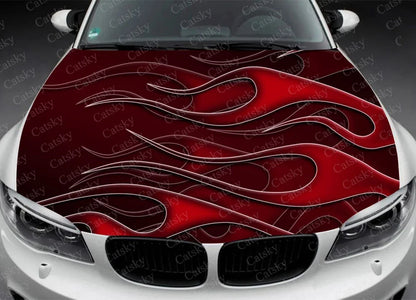 Car Accessories Hood Decal, Fire, Flame, Vinyl, Sticker, Graphic, Wrap Decals, Truck Graphic, Bonnet Sticky Paper, Skull, F150