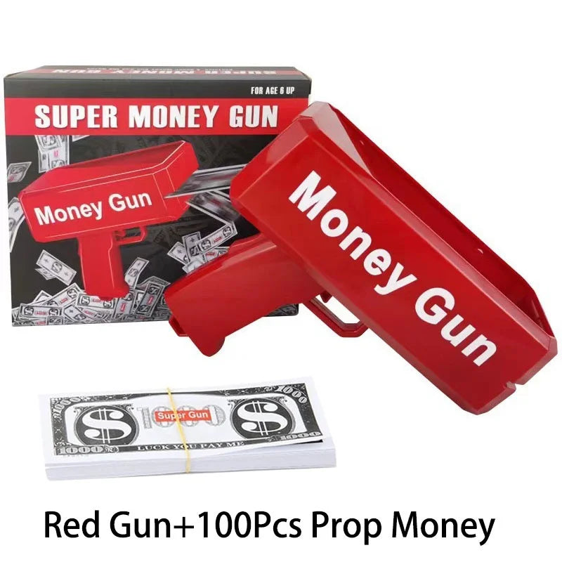 Money Gun Shooter, Make it Rain Money Toy Gun, Prop Money Gun, Spary Cash Gun for Movies Game Party Toy Gun
