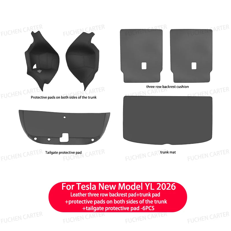 For Tesla NEW ModelYL2026 Leather Front Rear Door Sill Protector Threshold Strip Anti-kick Guard Panel Waterproof Pad Accessorie