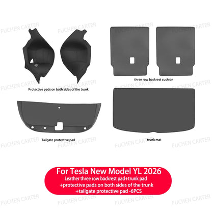 For Tesla NEW ModelYL2026 Leather Front Rear Door Sill Protector Threshold Strip Anti-kick Guard Panel Waterproof Pad Accessorie