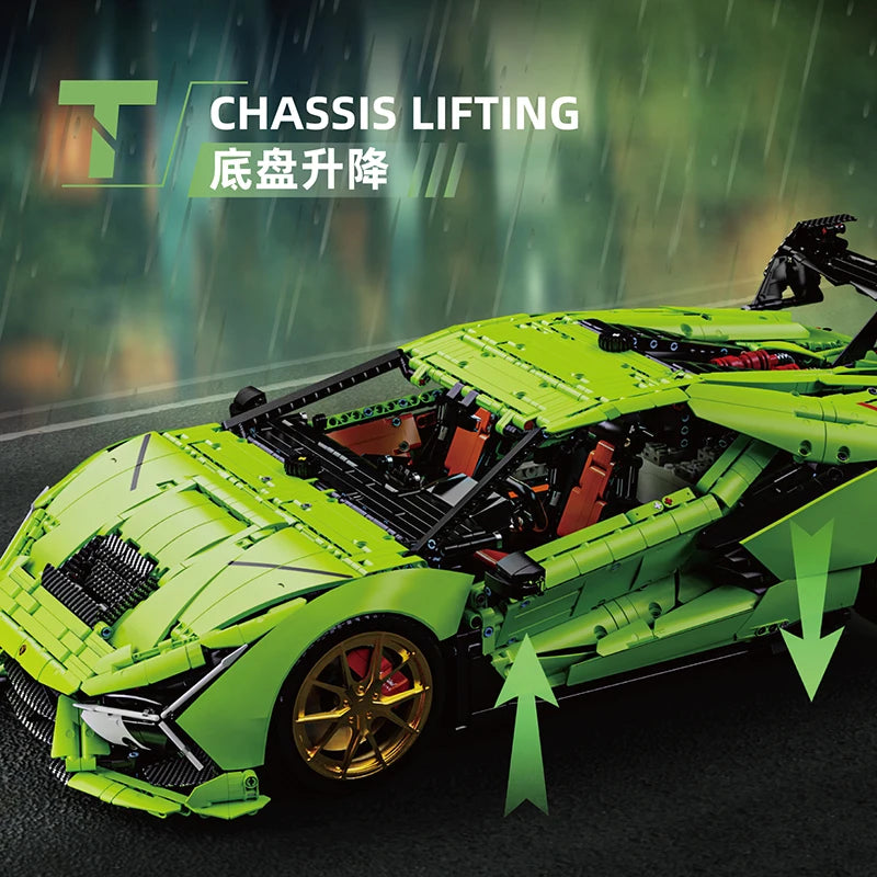 1:6 Technical APP Remote Control Super Speed Racing Lambo SVJ Hypercar Building Blocks Ornament Bricks Toys Christmas Gifts