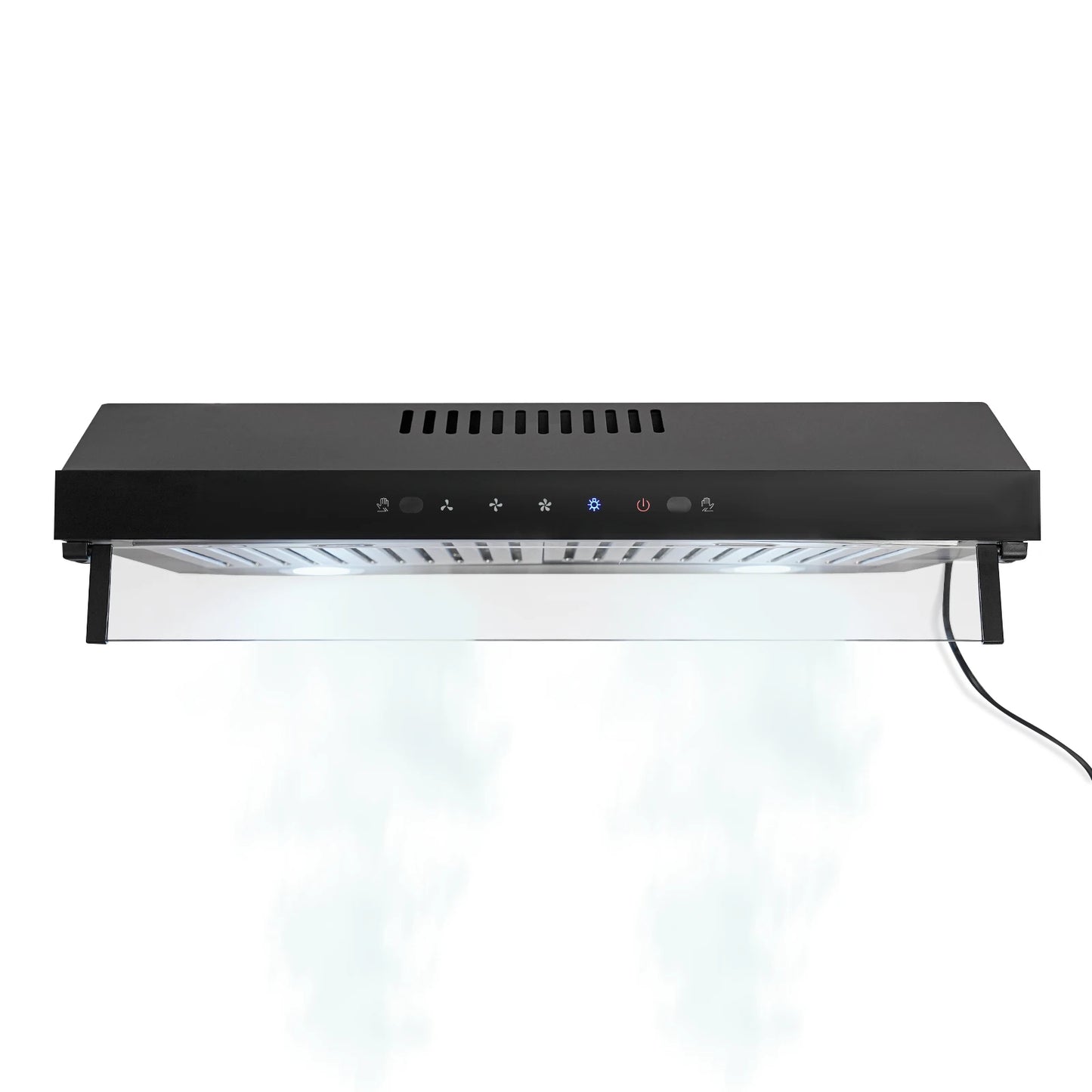Under Cabinet Range Hood Wall Mount Dual Motor Kitchen Vent Hood Durable Stainless Steel And Acrylic Construction High Temperature Baking Paint Smart Touch Gesture Control Powerful 900CFM Suction Low Noise Kitchen Exhaust Fan