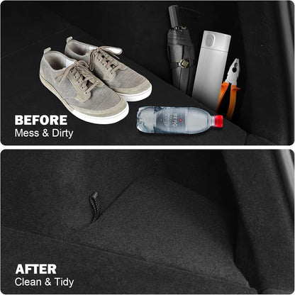 For 2025 2026 Tesla Model Y Juniper Rear Trunk Side Storage Box Trunk Bins Flocking or TPE Cover Trunk Organizer Mats Accessorie