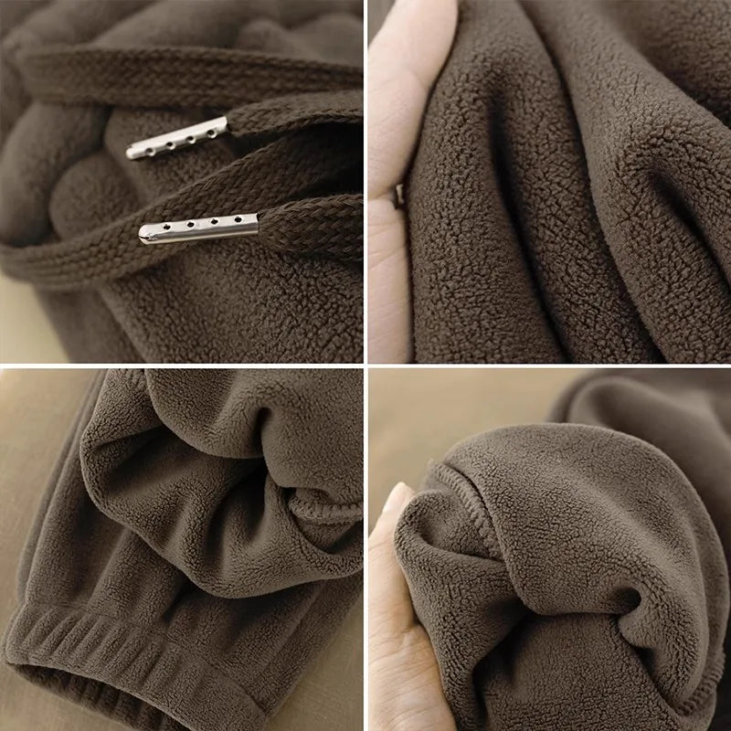 Thickened Double-Sided Fleece Women's Sports Pants Winter Outdoor Wear Warm Orlon Lined Sweatpants Commute Style Long Pants