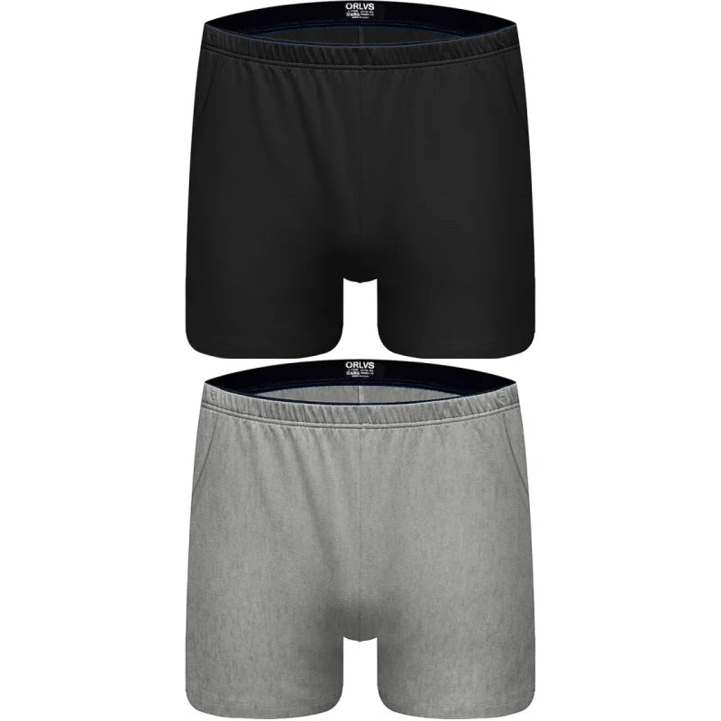 1/2/4 PCS ORLVS Boxer Men Underwear Cotton Pouch Boxershorts Sleep Men Underpants Panties For Swim Or Boxers Shorts With Pocket