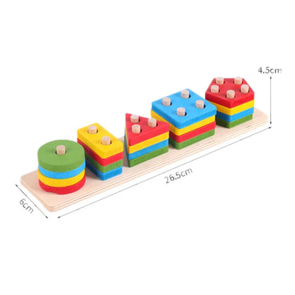Montessori Wooden Rattles For Baby Crib Toys Baby Rattle Educational Musical Wooden Toys Children Development Games Wood Puzzles