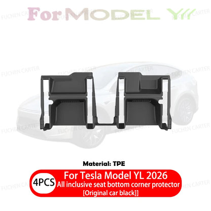 For Tesla Model YL 2026 TPE Front Rear Door Sill Protector Threshold Strip Waterproof Anti-kick Guard Panel Interior Accessories