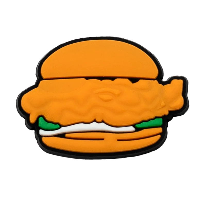1/25PCS Food Theme Shoe Charms Set DIY Decorative Pins Cartoon Burger Pizza Donut Clogs Accessories Shoe Buckle Pendant Gifts