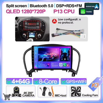 For Nissan Juke Yf15 2010 2011 2012 2013 2014 Carplay Auto 5g+wifi Gps Car Radio Navigation Multimedia Video Player Stereo Bt